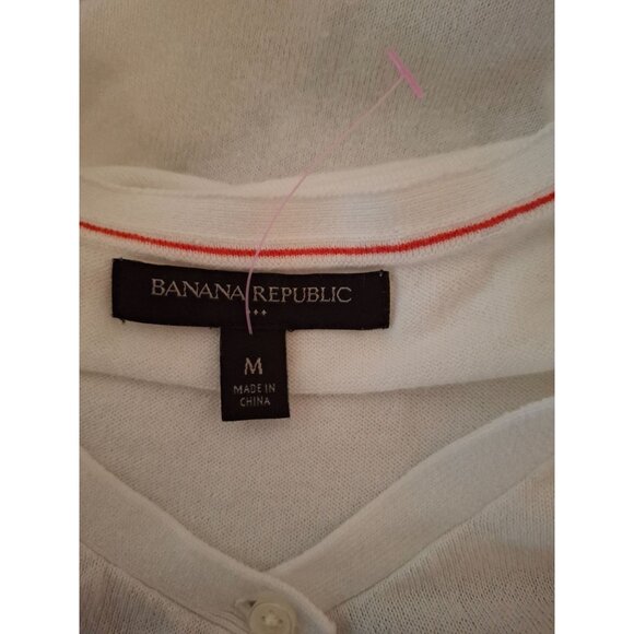 Banana Republic Womens Cardigan Sweater Medium White Long Sleeve Minimalist - Picture 4 of 9